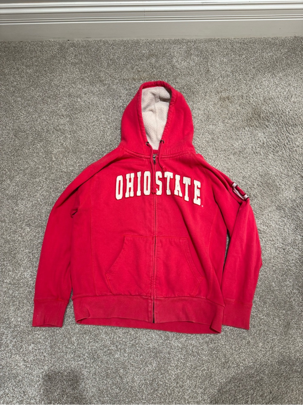 Campus Heritage Red Kids Zip-Up Hoodie with 'OHIO STATE' Chest Logo
